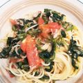 うさりんごまる's cooksnap of when they made ほうれん草とツナとトマトの醤油パスタ.
