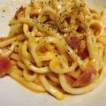 micheneko's cooksnap of when they made レンジで簡単！カルボナーラ風うどん☆.
