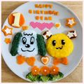 honey♡ハニ's cooksnap of when they made １歳の誕生日 わんわんの離乳食プレート.