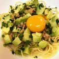 なーなちゃん's cooksnap of when they made アボカド納豆と落とし卵のスパゲティ.