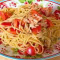 おもち♪♫'s cooksnap of when they made ＊ツナトマトのバター醤油パスタ＊.