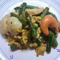 mamamaro's cooksnap of when they made アスパラと帆立のふわふわ卵炒め.