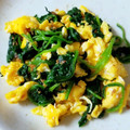 ＊キーツニャン＊'s cooksnap of when they made ほうれん草のおかか卵炒め.