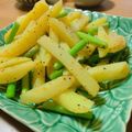 みょ子's cooksnap of when they made ポテトとにんにくの芽の炒め物.