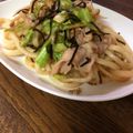 marica猫's cooksnap of when they made 塩こんぶで簡単ランチ♪ベーこん焼うどん.