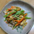 ☆tomomo's cooksnap of when they made 山菜ミズと豚肉のゴマ炒め.