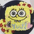 なおみゆうじゅな's cooksnap of when they made スポンジボブ 誕生日ケーキ.