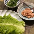 yuko1054's cooksnap of when they made 納豆ツナのサンチュ巻.