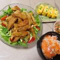 よちりん's cooksnap of when they made 鶏皮カリカリ焼のせサラダ.