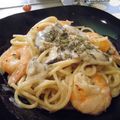 あち公's cooksnap of when they made 和風☆海老とたらこのクリームパスタ.