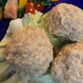 ☆かおりﾝｺﾞ☆'s cooksnap of when they made お家で中華♪「ふわふわ肉団子と蒸し野菜」.