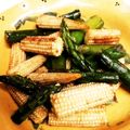 貝家族's cooksnap of when they made ✿バター醤油 アスパラとヤングコーン✿.