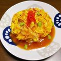 ゆきぷよたん's cooksnap of when they made 簡単！レンジで作れる♪かに玉丼.
