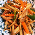 サクラポムポム's cooksnap of when they made 腸活☆ごぼうと舞茸のきんぴら♪♪.