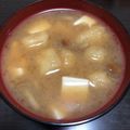 ラクラクダ's cooksnap of when they made 我が家の赤出汁♪豆腐と株付きなめこ.