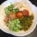 キホママ's cooksnap of when they made ＊オクラと納豆と長芋の卵黄あえ＊.