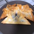 chikitica's cooksnap of when they made こどもの日♪春巻きの皮で兜スイーツ.