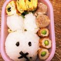 himeღ's cooksnap of when they made 超簡単キャラ弁♡ミッフィー小さめ弁当.