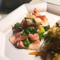 chibijuju's cooksnap of when they made レタスの外葉とセロリの葉のベーコン炒め.