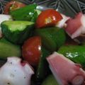 フトン's cooksnap of when they made タコ・きゅうり・トマトのガーリック炒め.