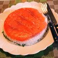 神風＊'s cooksnap of when they made ハロウィン★サーモン寿司ケーキ.