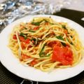 アイリッシュショコラ's cooksnap of when they made トマト・しらす・大葉のパスタ.