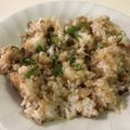 papikun's cooksnap of when they made ベーコンとネギのシンプル卵炒飯.