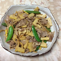 yappippy's cooksnap of when they made 豚バラ肉とたけのこのオイスターソース炒め.