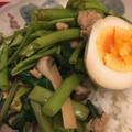 onnut81's cooksnap of when they made 和風で簡単☆牛ひき肉と空芯菜の炒め♪.