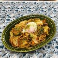 Satoco❋'s cooksnap of when they made 焼肉やきそば☆温たまのせ♪美味しい！時短.