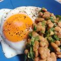 かぴーな's cooksnap of when they made 朝晩御飯♪1人ご飯目玉焼き納豆丼♪.