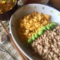 きみきみきみみ's cooksnap of when they made こども大好き！たまごと鶏そぼろのごはん.