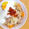 38color's cooksnap of when they made 肉とろろ温玉ラー油蕎麦.