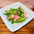 ねっちゃんっ's cooksnap of when they made 絹さやとベーコンの塩炒め.