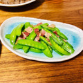 ねっちゃんっ's cooksnap of when they made 絹さやとベーコンの塩炒め.