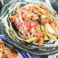 ちびほっぺ's cooksnap of when they made 簡単！♡牛肉＆アスパラ♡のトマトパスタ♪.