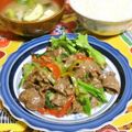 mmameco's cooksnap of when they made 牛タン切り落としでチンジャオロース.
