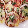 ぽんぽこ110's cooksnap of when they made おやつにパリッパリ♪餃子の皮で簡単ピザ☆.