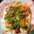 inLondon's cooksnap of when they made 茹で卵×ウィンナー　ケチャマヨ和トースト.
