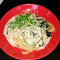 ゴロみかん's cooksnap of when they made ツナとほうれん草の和風クリームパスタ.
