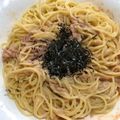 HappyYumi's cooksnap of when they made 市販のソースに一手間☆ツナマヨたらこスパ.