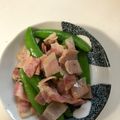 みみりん♪♪'s cooksnap of when they made スナップエンドウの消費に☆ベーコン炒め.