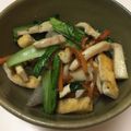 ぽぽりん's cooksnap of when they made 小松菜、人参、きのこと油揚げの炒めもの♪.