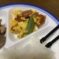 3monsters's cooksnap of when they made スナップえんどう&ソーセージ塩味卵炒め.