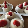 ふわふわゆるゆる〜's cooksnap of when they made おいしい！かわいい！生クリームイチゴ大福.