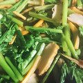 おしえてね's cooksnap of when they made かぶの葉とさつま揚げの蒸し炒め.