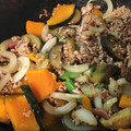 クックAGUOX4☆'s cooksnap of when they made めんつゆで茄子&かぼちゃ&挽肉の甘酢炒め.