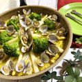 ３匹の大ぶたママ's cooksnap of when they made あさりと菜の花のフライパン・パエリア.