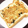 ♡кауо♡'s cooksnap of when they made 簡単レンジで30秒♡納豆食パン♪.