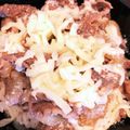 ＊ぺぺちゃん＊'s cooksnap of when they made すき家風 チーズ牛丼.